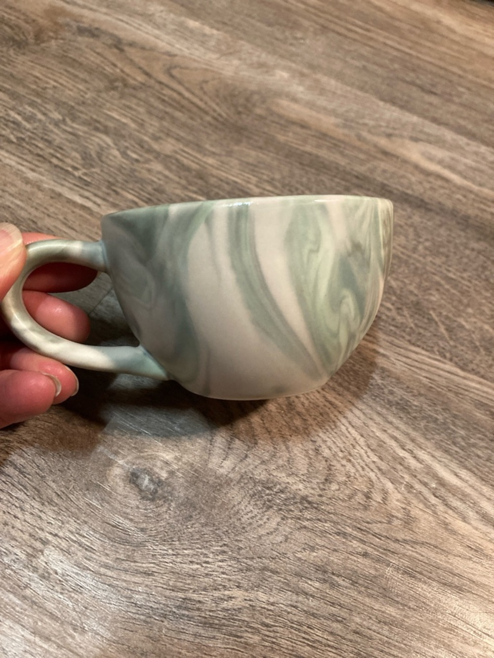 World Market Green and Gray Marbled Espresso Cup
